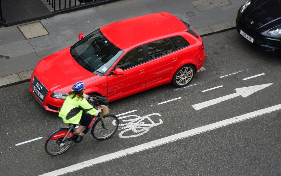 Cyclist on UK road