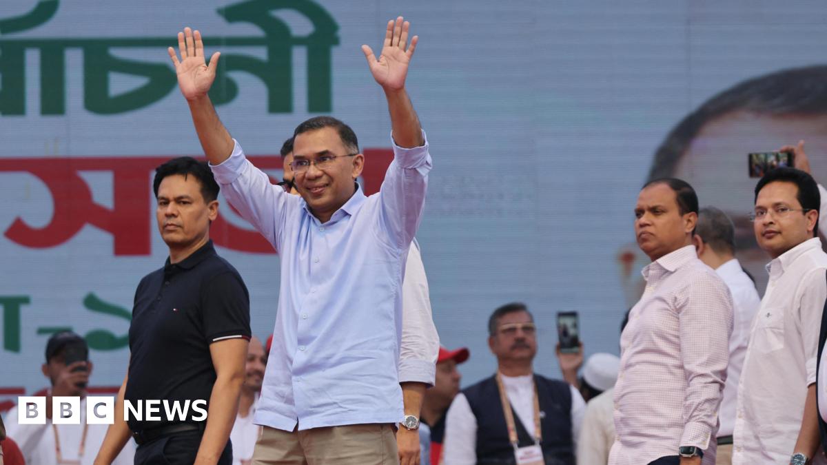 Bangladesh Nationalist Party (BNP) chairman Tarique Rahman gestures during an election campaign rally, ahead of the national election at Pallabi, in Dhaka, Bangladesh, February 8, 2026.