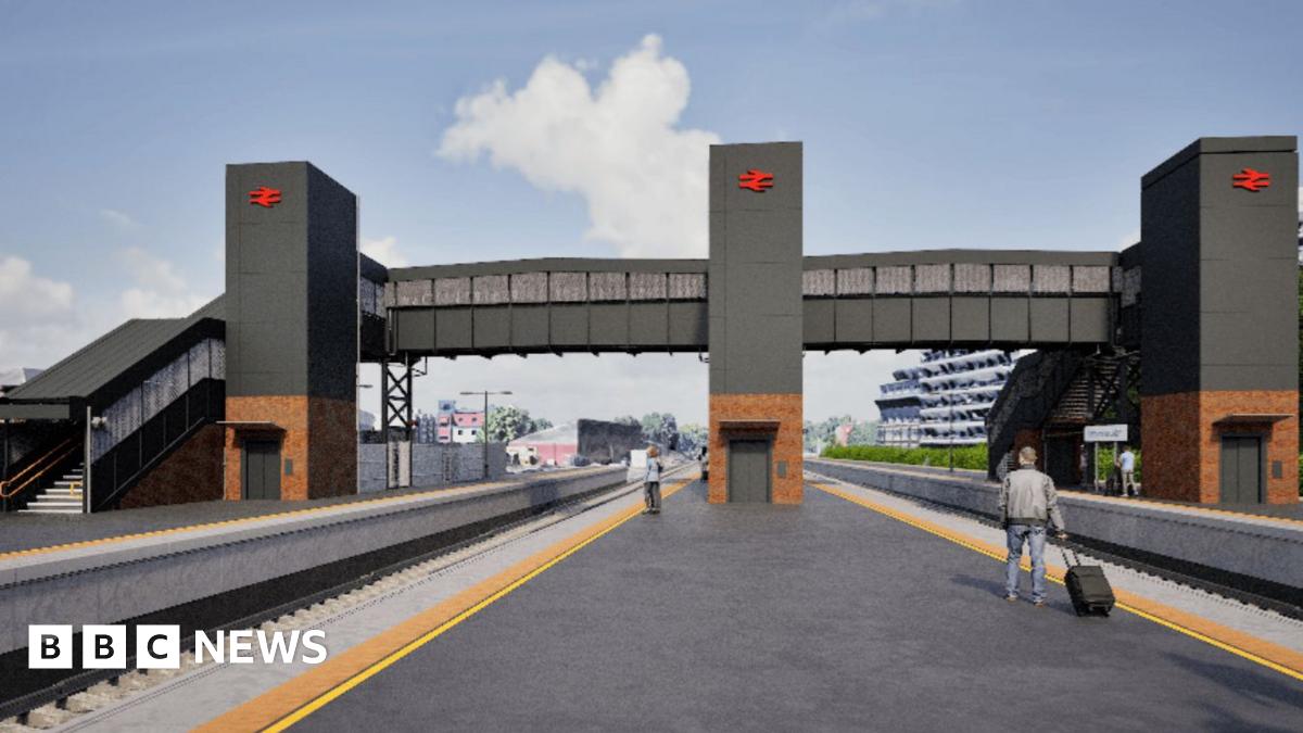 A computer generated image shows what the new railway bridge will look like at Luton station