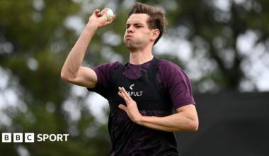 Scott Currie during a training session for England before their T20 international series against Ireland