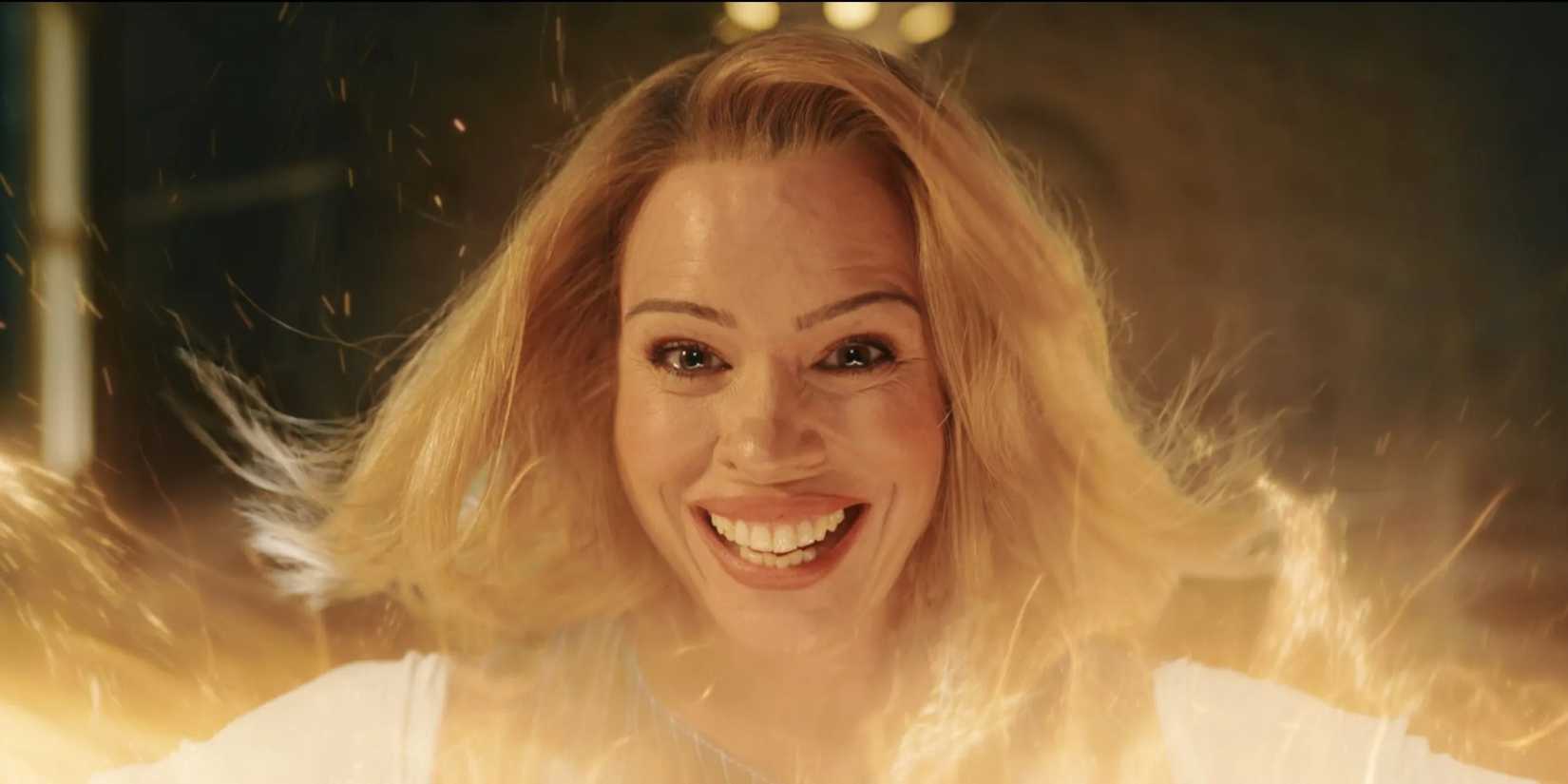 The Doctor regenerating as Billie Piper in Doctor Who