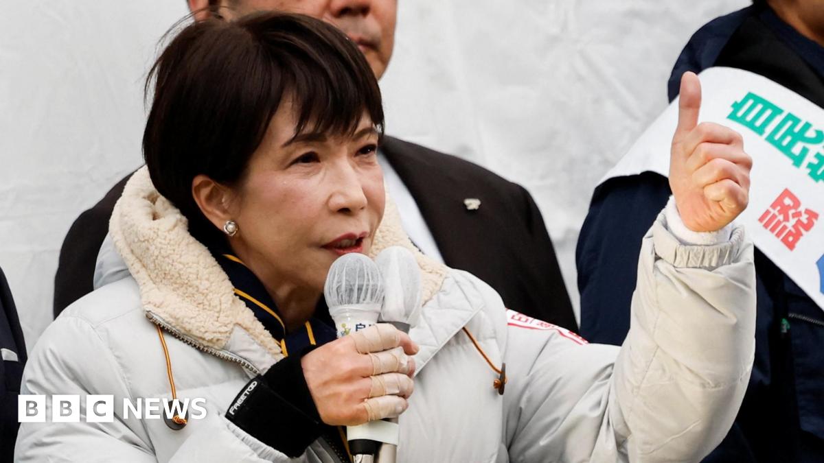 Japan's Prime Minister and leader of the ruling Liberal Democratic Party (LDP), Sanae Takaichi, speaks during an election campaign event ahead of the February 8 snap election, in Tokyo, Japan.