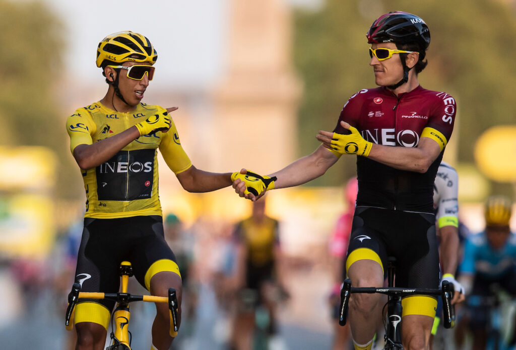 Egan Bernal and Geraint Thomas, 2019 Tour de France ( picture credit ASO, Alex Broadway, SWpix.com)