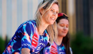 ADELAIDE, AUSTRALIA - JANUARY 16: Tiffany Cromwell of Australia and Team CANYON//SRAM Zondacrypto during the 26th Santos Tour Down Under 2026, Team Presentation on January 16, 2026 in Adelaide, Australia. (Photo by Con Chronis/Getty Images)