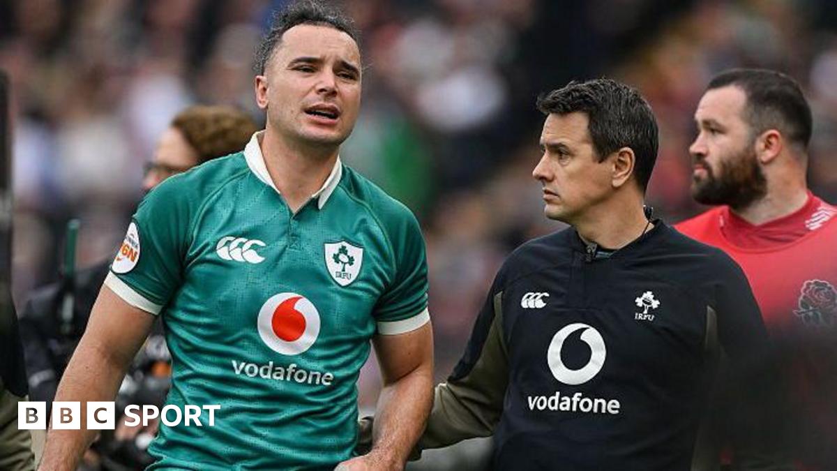 James Lowe limps off in the first half of Ireland's record win over England