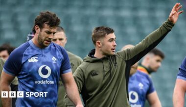 Caelan Doris and Jack Crowley in Ireland training