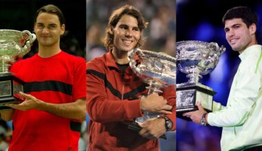 Roger Federer, Rafael Nadal and Carlos Alcaraz all won their first Australian Open title aged 22.