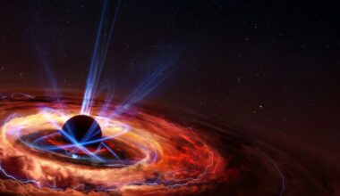 An illustration of a star collapsing into a black hole