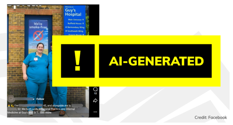 AI generated image of doctors promoting weight loss patches