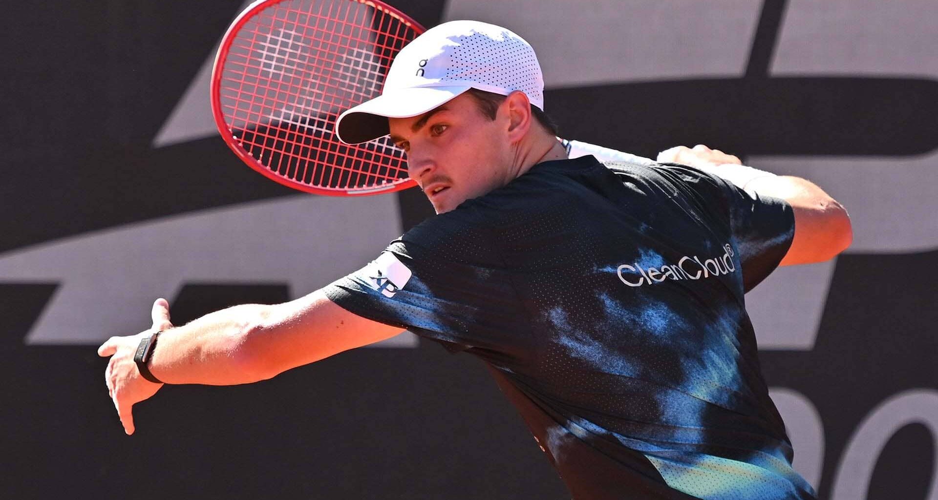 Joao Fonseca practises on Saturday at the Rio Open presented by Claro.