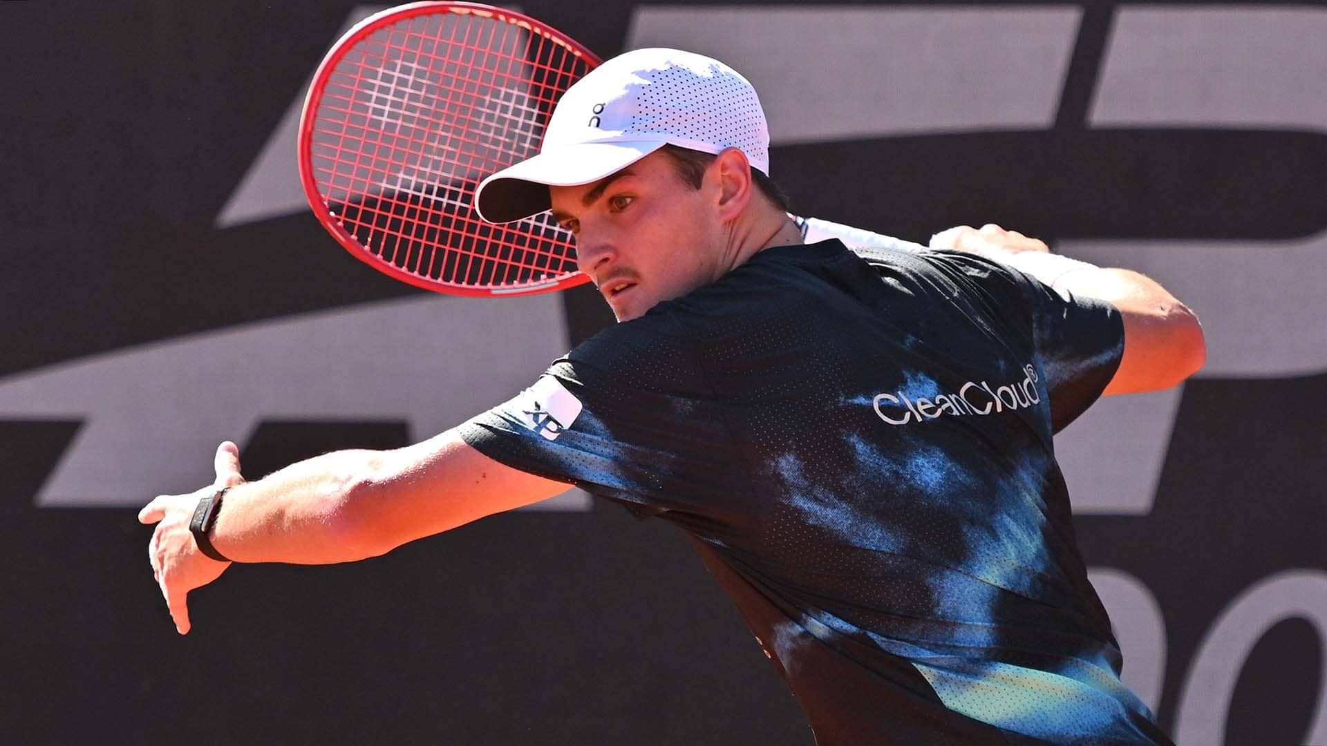 Joao Fonseca practises on Saturday at the Rio Open presented by Claro.