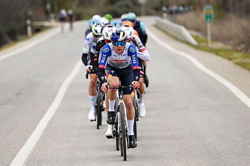UBEDA, SPAIN - FEBRUARY 16: Maxim Van Gils of Belgium and Team Red Bull - BORA - hansgrohe competes during the 5th Clasica Jaen Paraiso Interior 2026 a 154.2km one day race from Ubeda to Ubeda on February 16, 2026 in Ubeda, Spain. (Photo by Dario Belingheri/Getty Images)