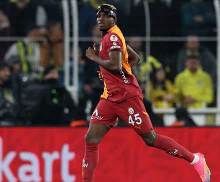Galatasaray's Victor Osimhen celebrates scoring their first goal