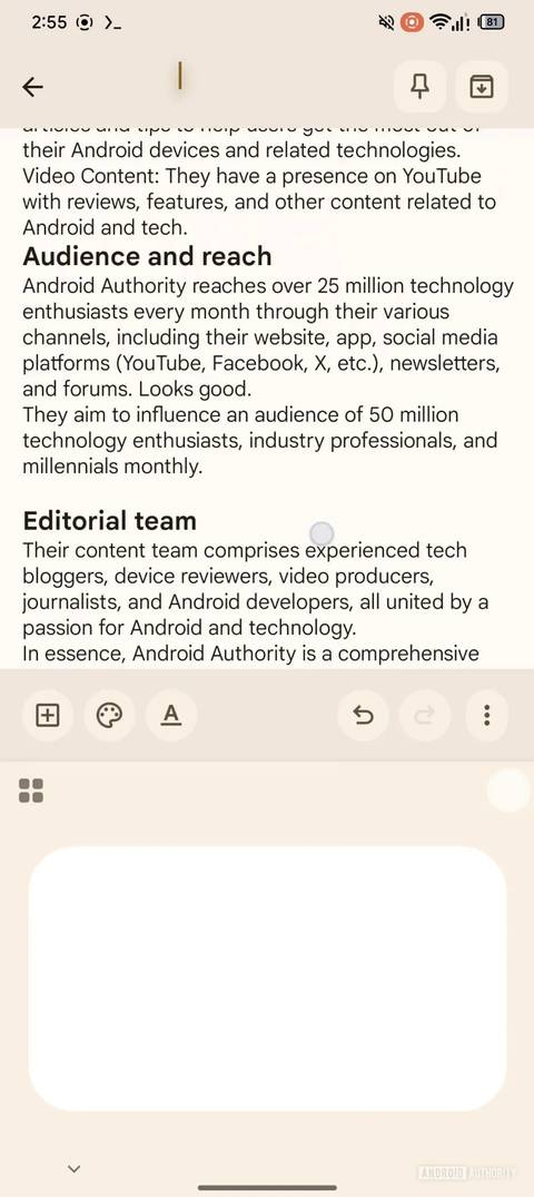 Screenshot showing Gboard's virtual keyboard