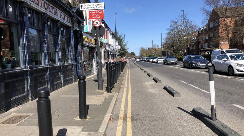 Gosforth High Street cycle lane