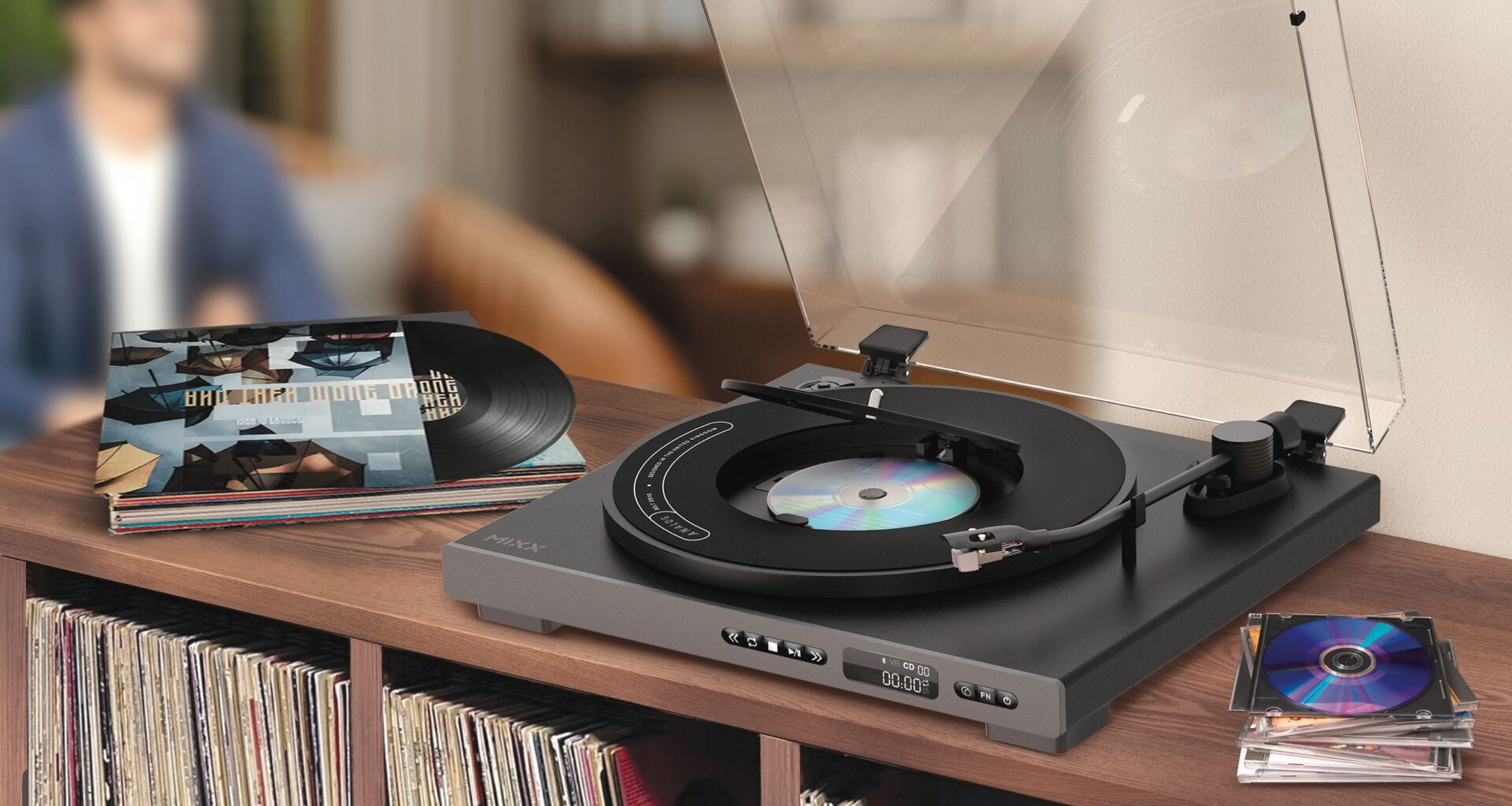 This 2-in-1 automatic turntable has an integrated CD player in a design we've never seen before