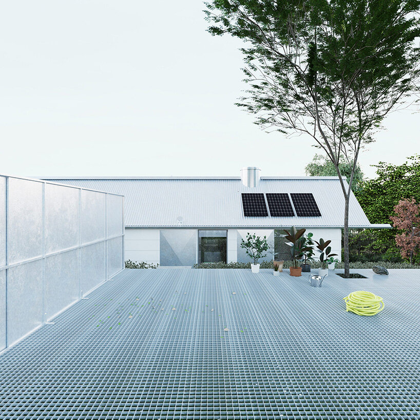 HANGHAR assembles steel-framed prefab residence in 48 hours on sloped spanish plot