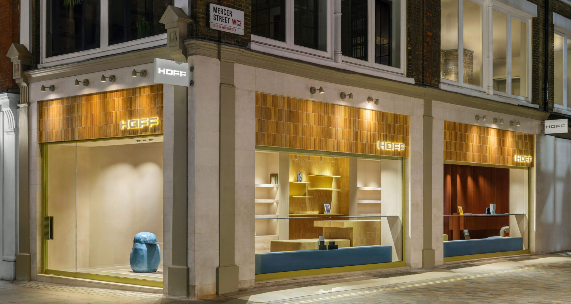 Hoff flagship store with yellow tiles