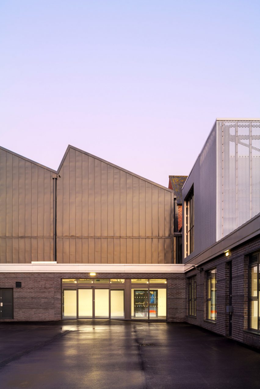 Sports court with a sawtooth roof