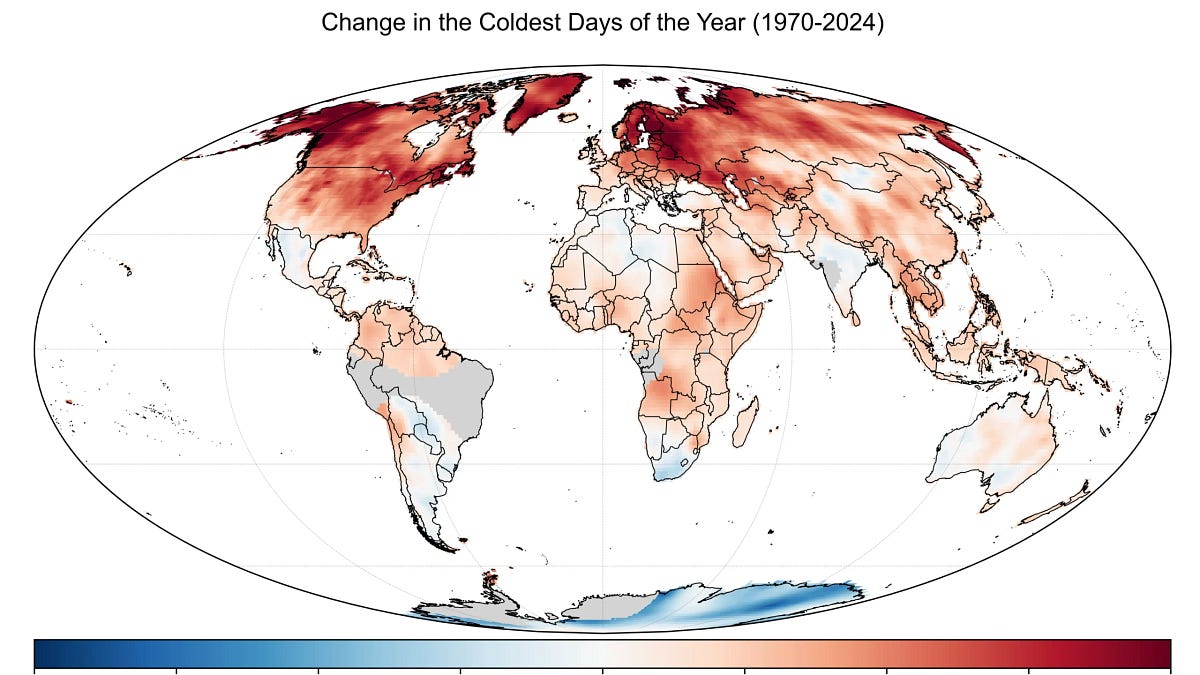 Climate change is not making extreme cold more common
