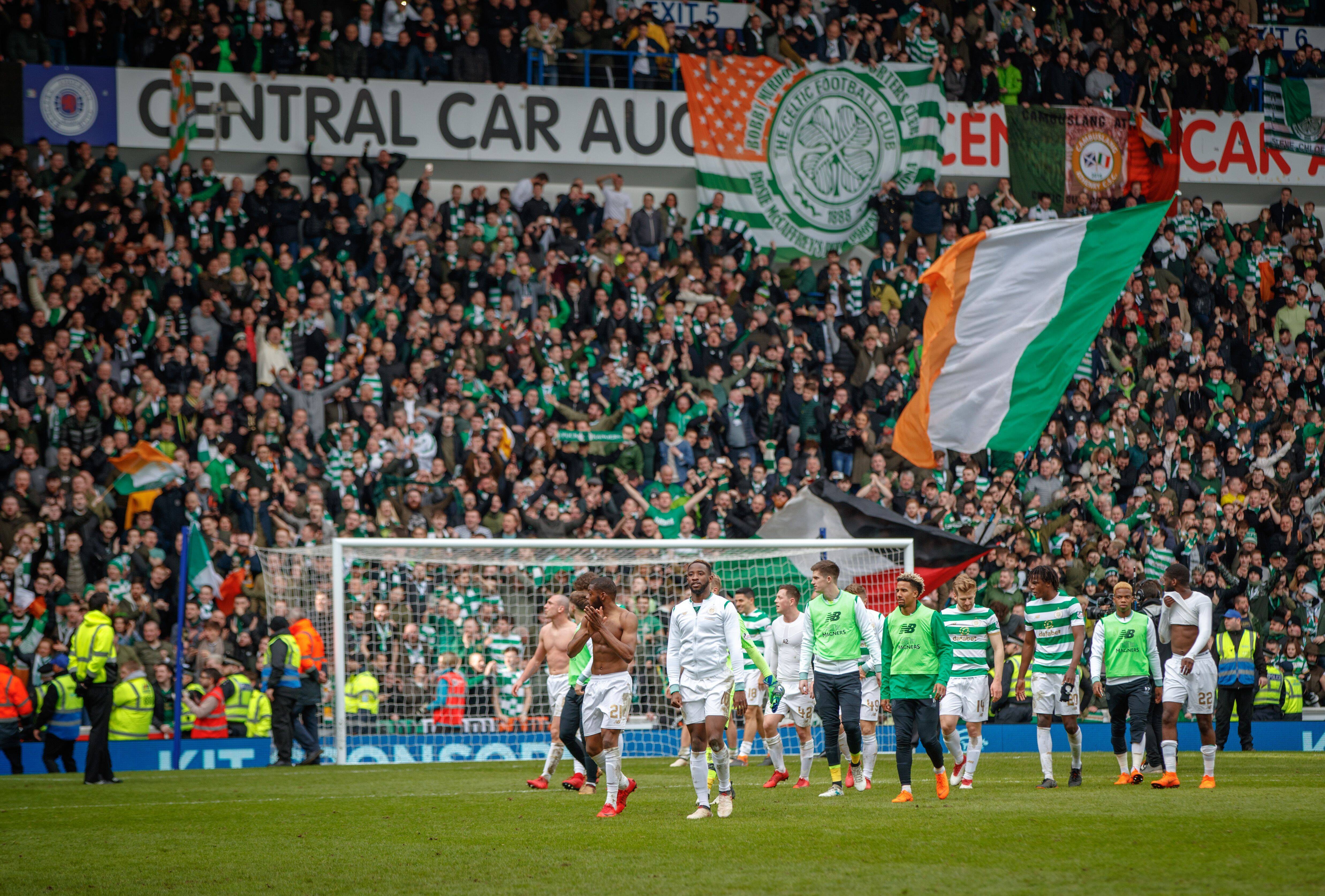 Celtic fans in the Free Broomloan on Beautiful Sunday, 11 March 2018