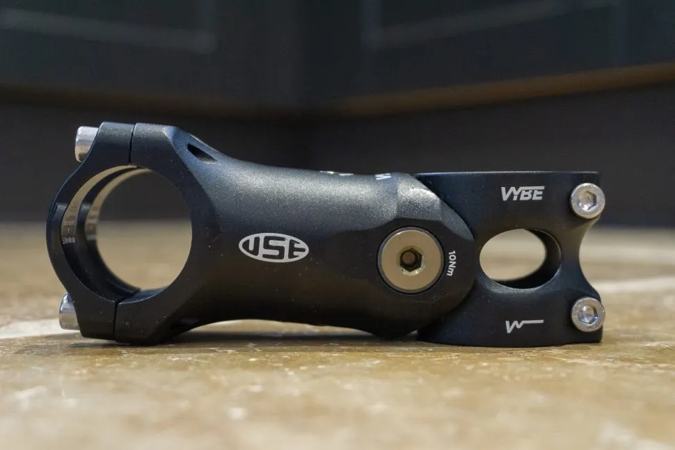 Black bicycle handlebars, stem and seatpost