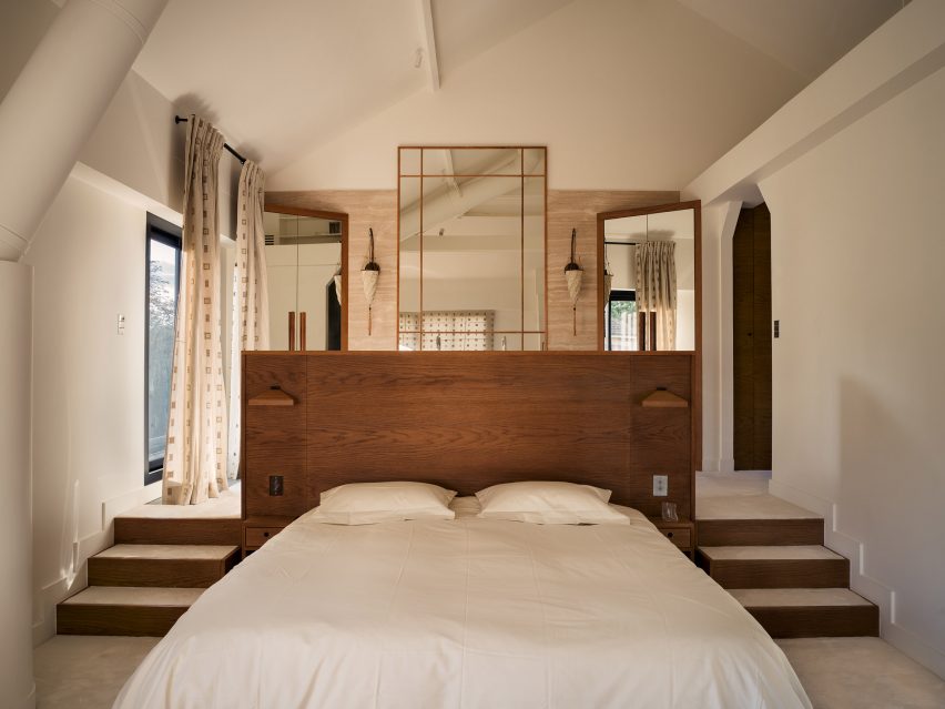 Main suite with an oak bed