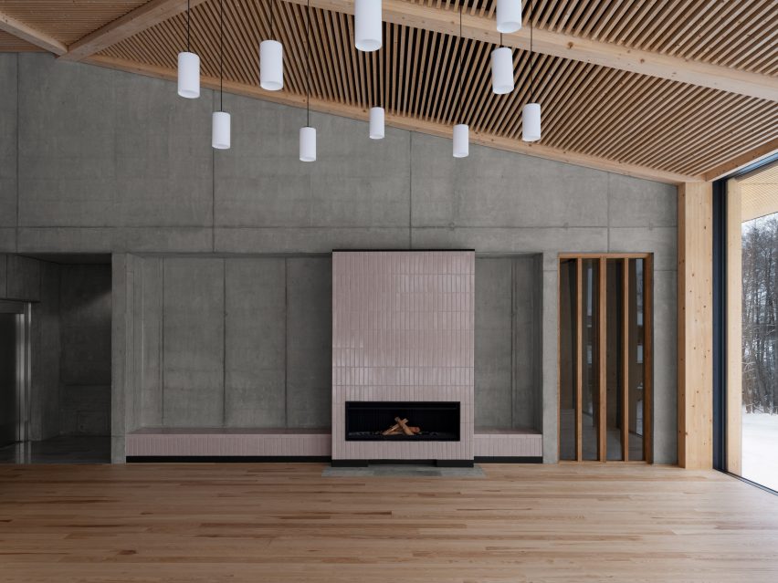 Interior view of university campus in Sweden