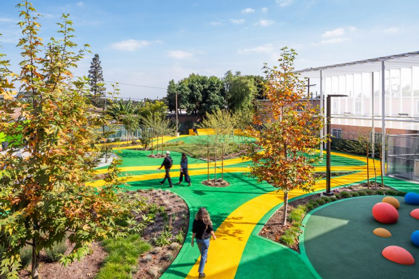 Colourful pathways within the site