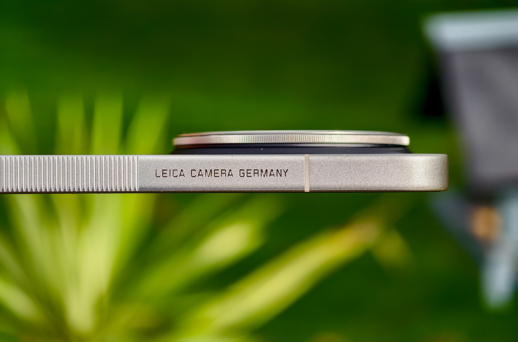 Photo of the Xiaomi Leica Leitzphone outside, showing the ‘Leica Camera Germany’ text on one side