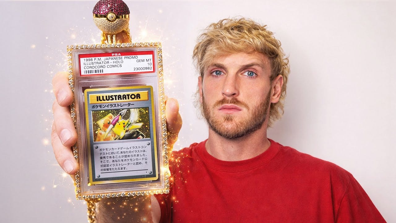 Logan Paul's Pikachu Illustrator Pokémon Trading Card Sells for $16.4 Million, Setting New Record