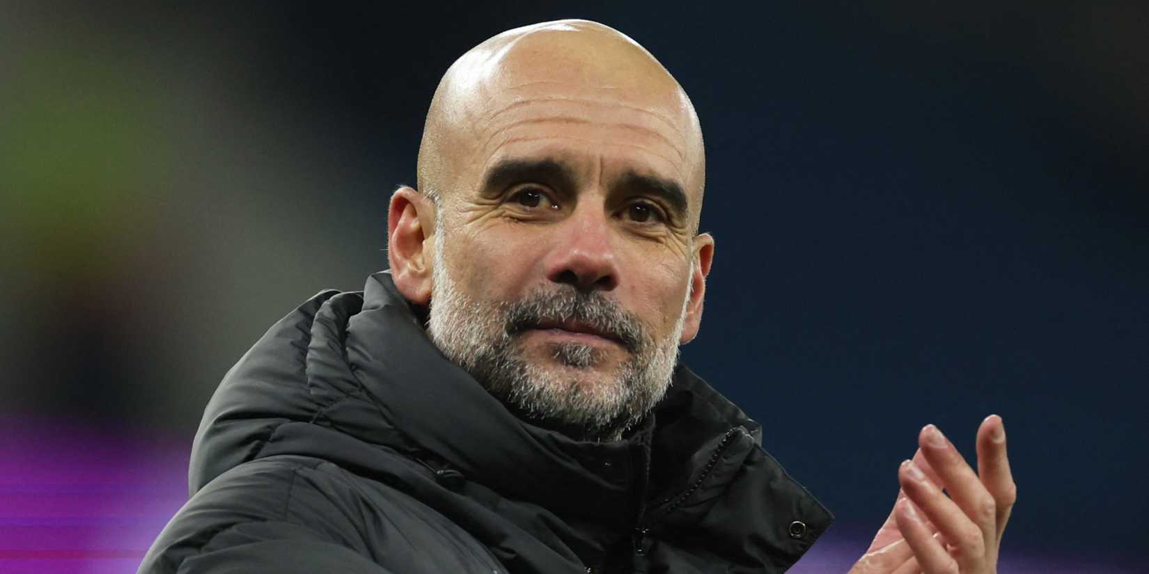 Manchester City manager Pep Guardiola celebrates after the match vs Newcastle