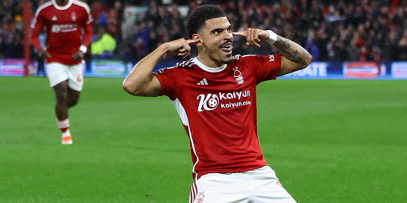 Nottingham Forest attacking midfielder Morgan Gibbs-White celebrating