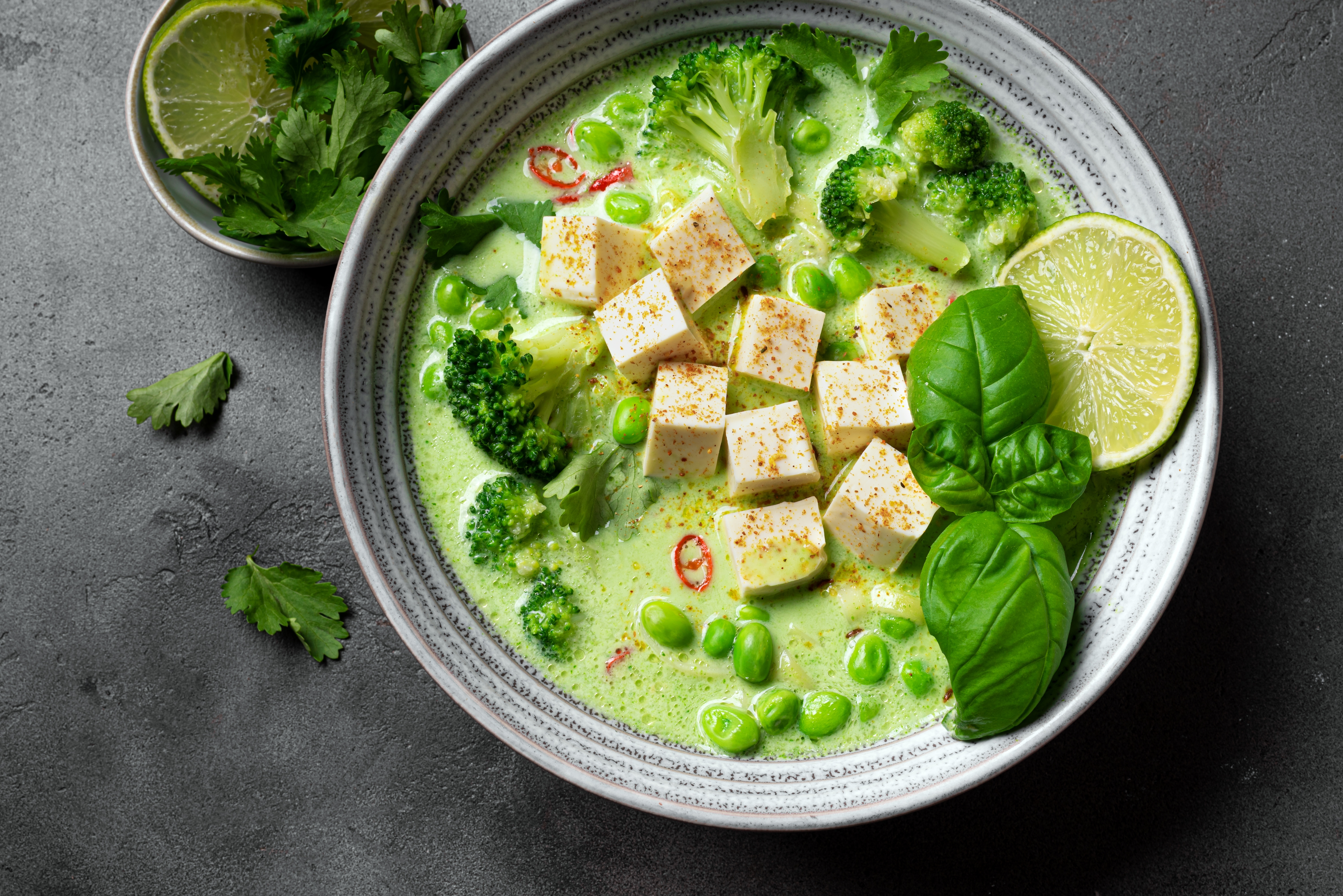 a bowl of tofu curry