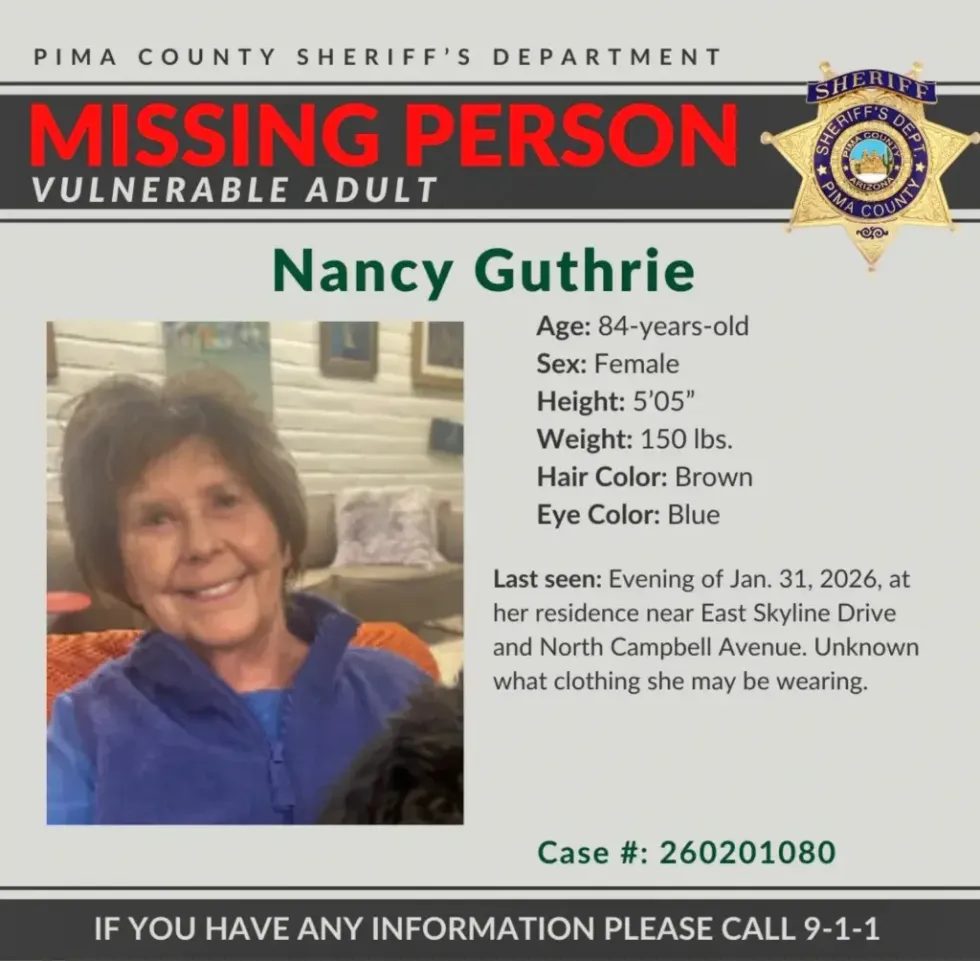 Nancy Guthrie missing persons poster