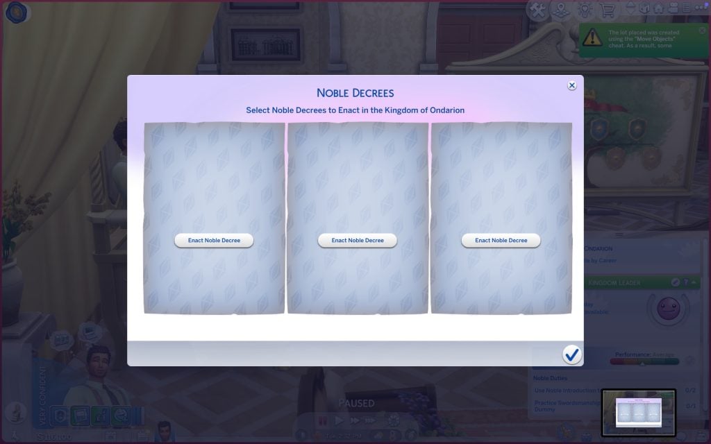 Kingdom Tax, Noble Decrees, and Kingdom Titles: The Sims 4 Royalty & Legacy Guide 4 noble decree 3