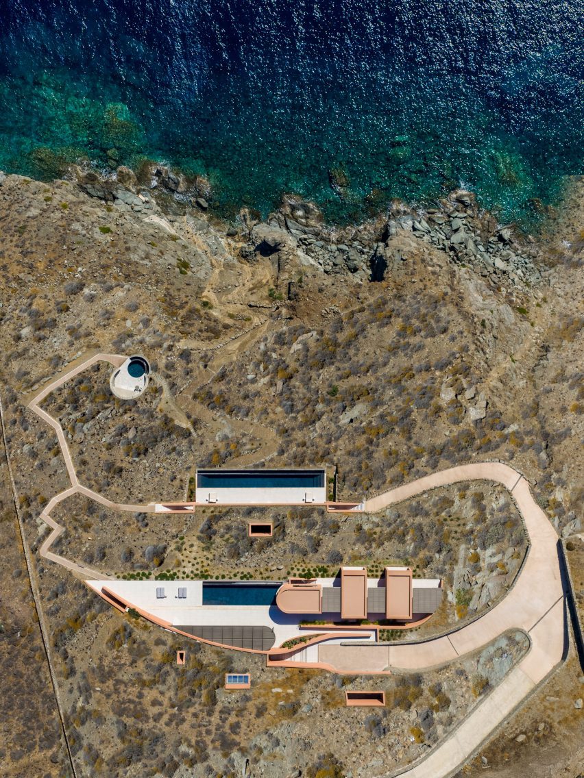 Aerial view of Olen by Ateno Architecture Studio