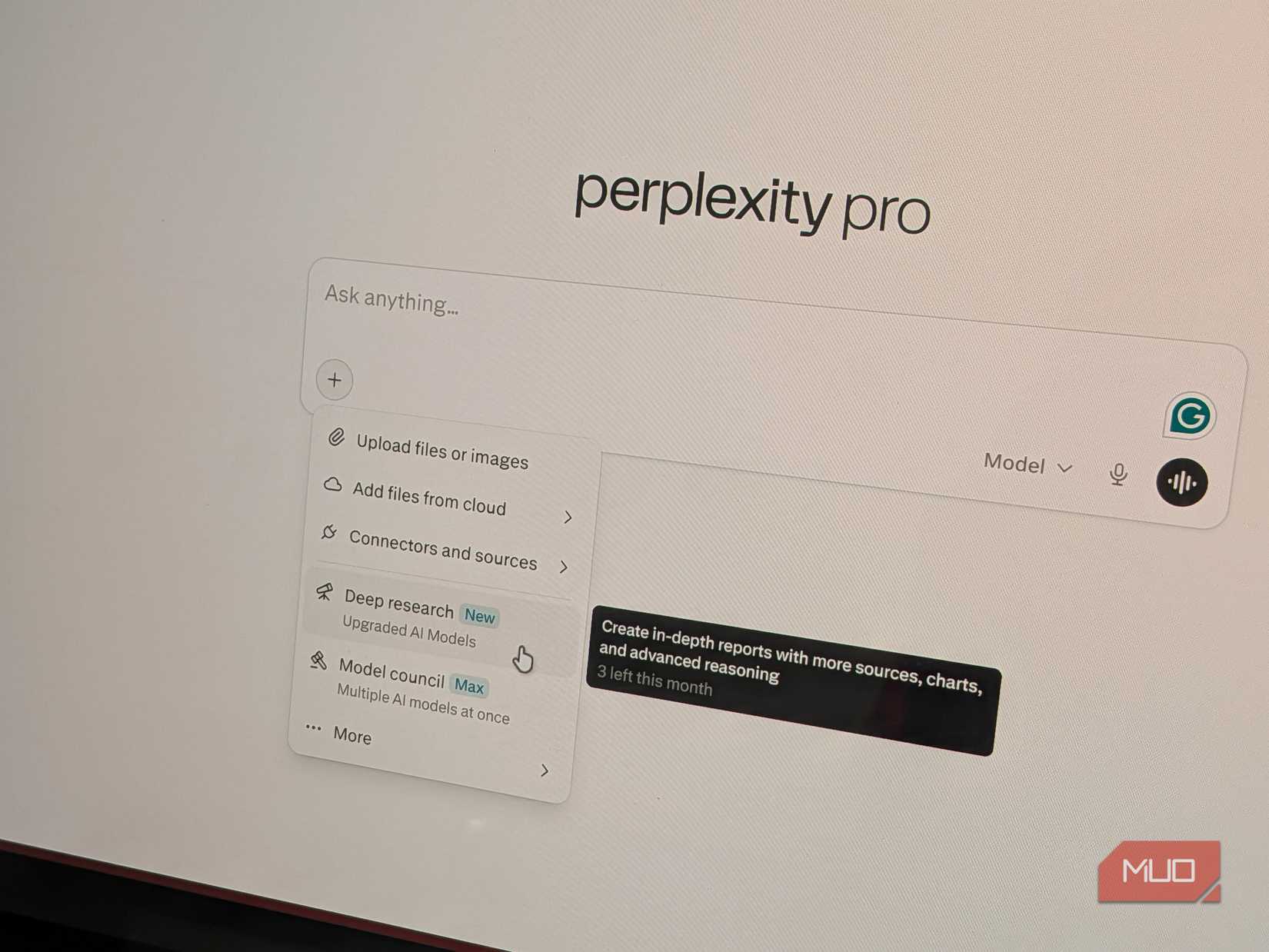 Perplexity pro reduced deep research limit.