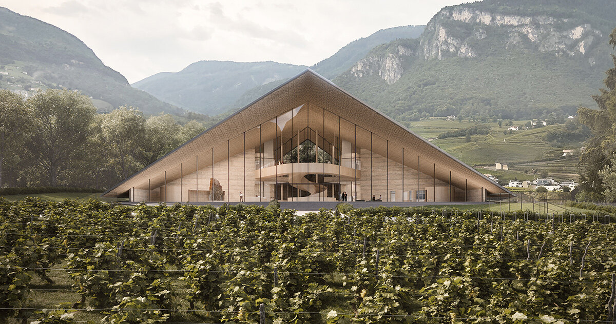 peter pichler's 'museum depot' will resemble a grassy tyrolean peak