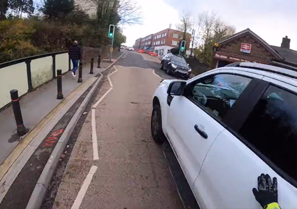 Pickup driver chases cyclist after close pass (Jay McSerk, Twitter)