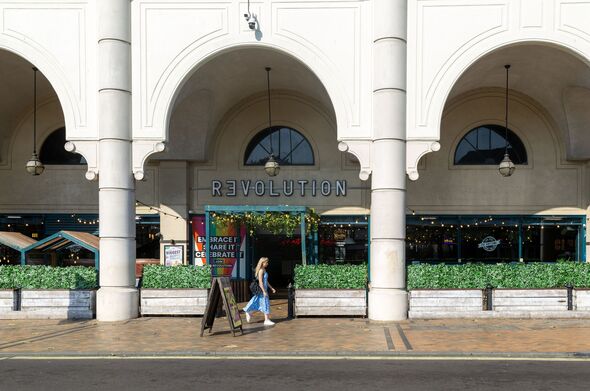 A view of the Revolution bar in Buttermarket Centre in Ipswich, Suffolk, England, UK