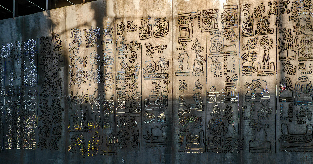 rootstudio's oaxaca bus stops feature cut metal panels inspired by local histories