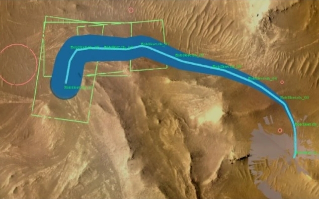 map of increasing uncertainty of Martian rover