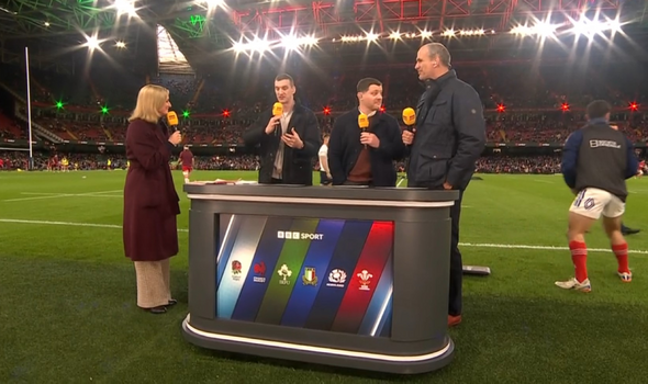 Gabby Logan, Sam Warburton, Martin Johnson and Benjamin Kayser. Gabby Logan, Sam Warburton, Martin Johnson and Benjamin Kayser.