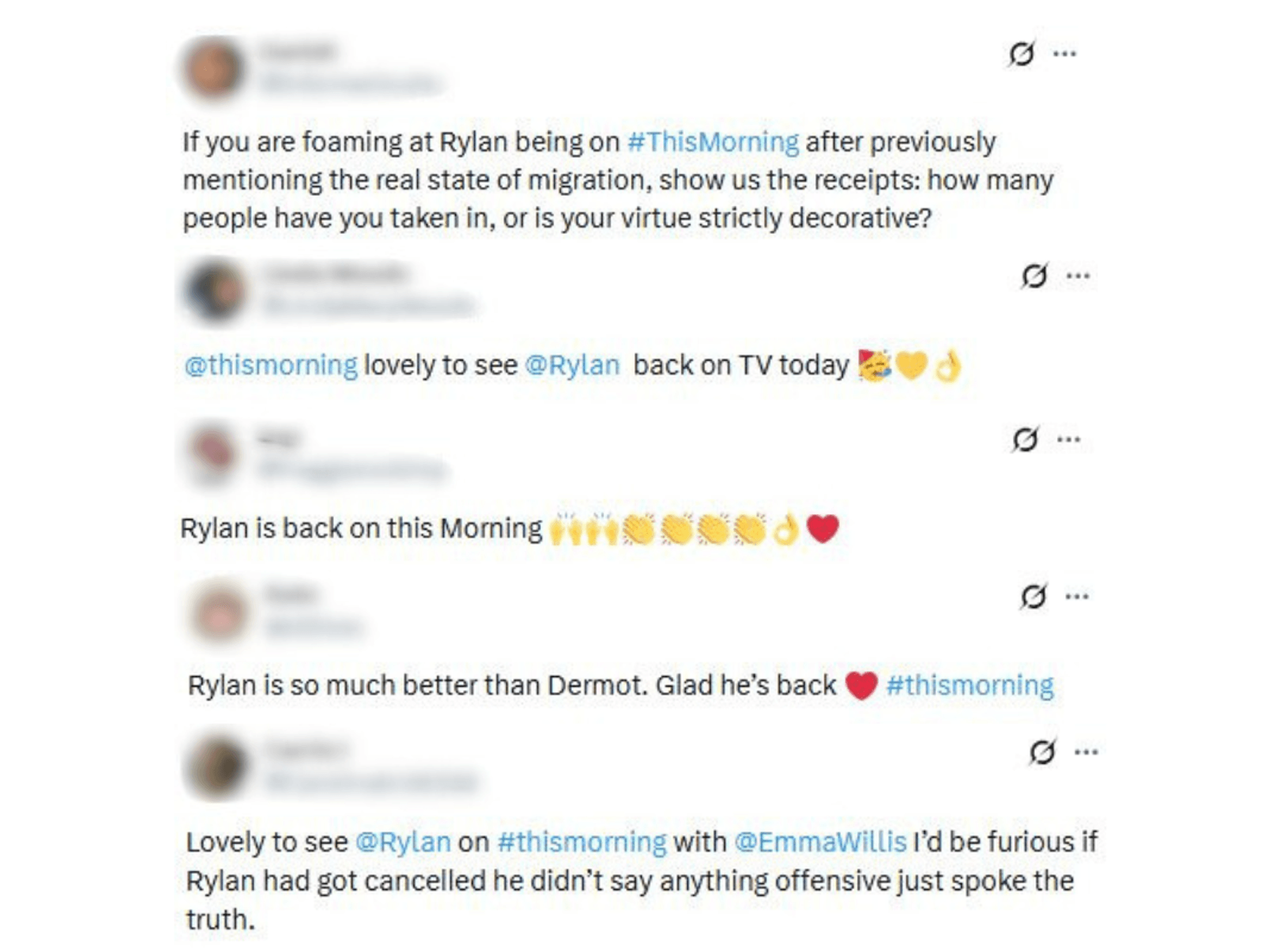 Rylan's fans celebrated his return to This Morning