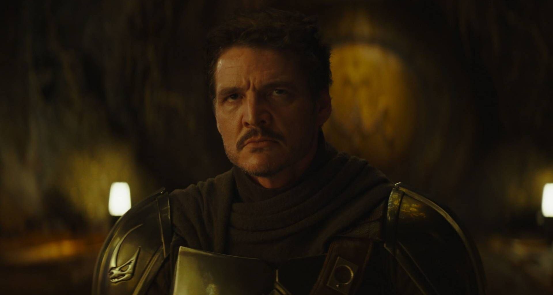 Pedro Pascal as Din Djarin unmasked in The Mandalorian and Grogu