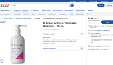 C-Scrub Listed on Tesco.com
