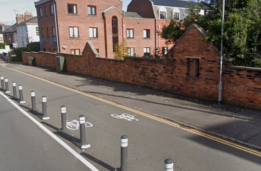 Sidmouth Street cycle lane (Google Maps)