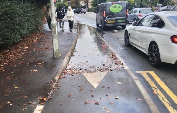 shinfield-road-cycle-lane-puddle-reading-councillor-rob-white.jpg