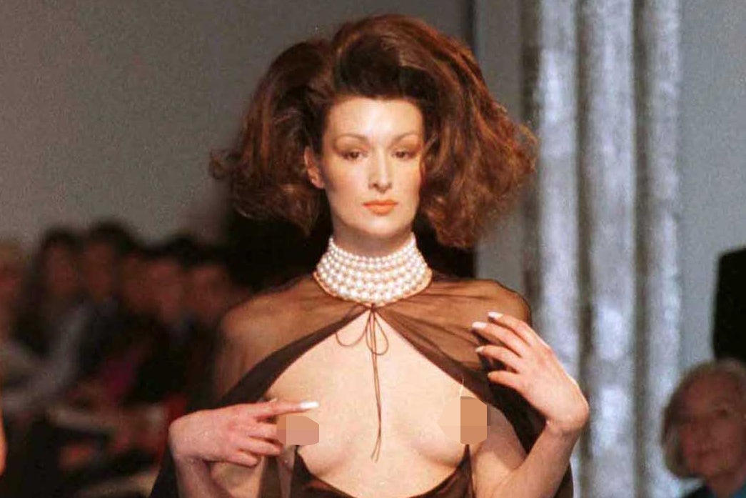 Mugler’s muse, Erica Vanbriel, was the first to model the dress in 1998